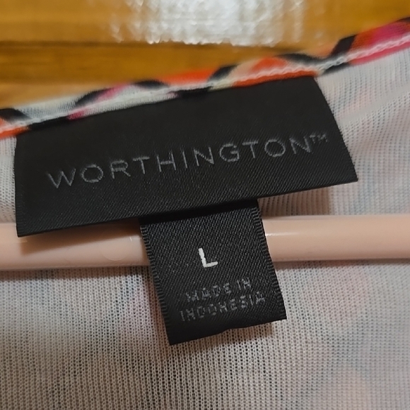 Worthington Ruffled Red and Orange Tank Top L - Picture 2 of 4